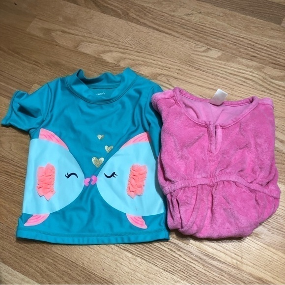 5T Swim Coverup Rashguard Bundle Girls Purple Pink Blue Oshkosh Carter’s - Picture 1 of 5